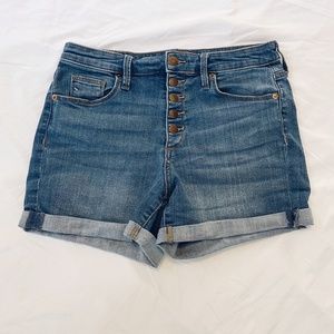 Universal Thread High Rise Midi Button Denim Short